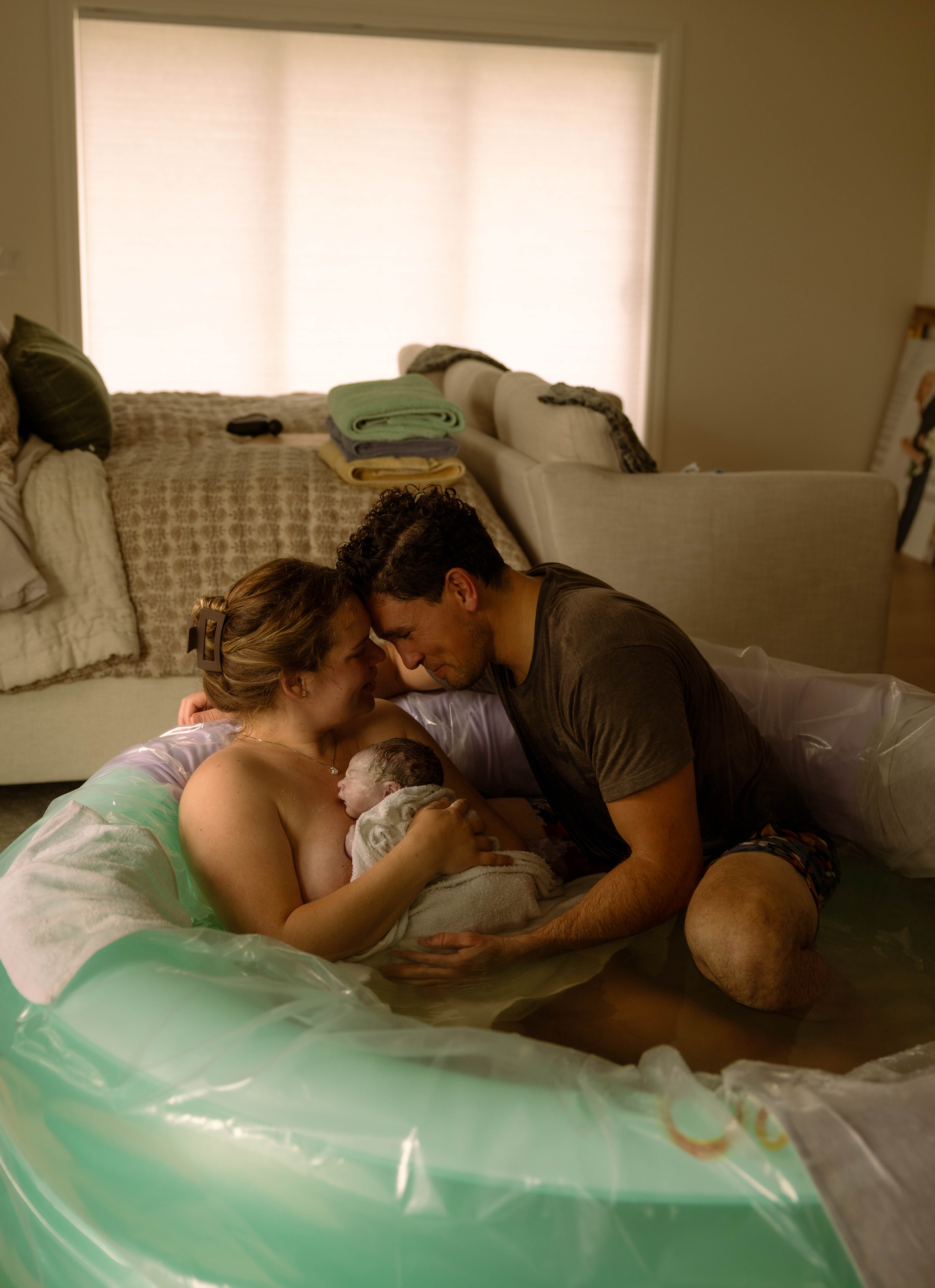 Peaceful newborn portrait in natural light